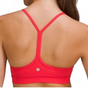 Lululemon Flow Y Size 8 Bra Nulu Light Support A–C Cups Love Red